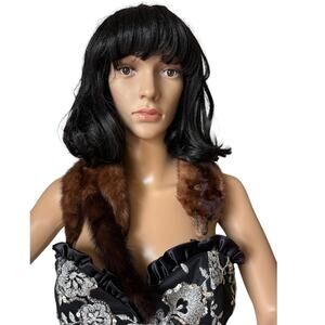 TANNED MINK PELT 29” Scarf Drape Stole Wrap Collar Natural Leather Taxidermy
